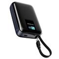 KUULAA KL-YD120 20000mAh powerbank med TFT-skærm og indbygget USB-C-kabel - 45W
