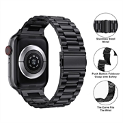 Apple Watch (42/44/SE/45/46/49mm) Kalebol CNC Pro Rustfrit Stål Rem - sort
