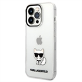 Karl Lagerfeld Choupette Logo iPhone 14 Pro Cover - Gennemsigtig