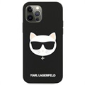Karl Lagerfeld Choupette iPhone 12/12 Pro Silikone Cover - Sort