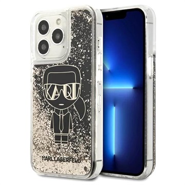 Karl Lagerfeld Gatsby Liquid Glitter iPhone 13 Pro Cover - Sort