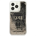 Karl Lagerfeld Gatsby Liquid Glitter iPhone 13 Pro Cover - Sort