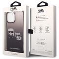 Karl Lagerfeld Gradient Karl & Choupette iPhone 14 Pro Max Cover - Sort