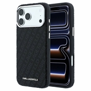 iPhone 18 Pro/17 Pro Karl Lagerfeld Grained Allover Logo Metal Aflangt MagSafe Cover