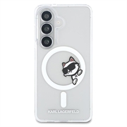 Samsung Galaxy S26 Karl Lagerfeld IML Choupette Peekaboo Logo magnetisk cover - gennemsigtigt