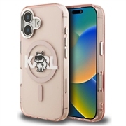 iPhone 16 Karl Lagerfeld IML Choupette Sketch Logo MagSafe Cover