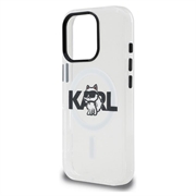 iPhone 16 Pro Max Karl Lagerfeld IML Choupette Sketch Logo MagSafe Cover - gennemsigtigt