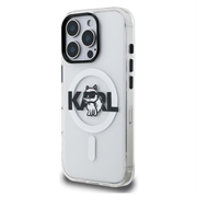 iPhone 16 Pro Karl Lagerfeld IML Choupette Sketch Logo MagSafe Cover - gennemsigtigt