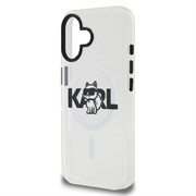 iPhone 16 Karl Lagerfeld IML Choupette Sketch Logo MagSafe Cover - gennemsigtigt