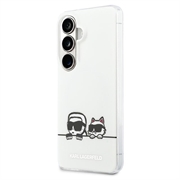 Samsung Galaxy S26+ Karl Lagerfeld IML Karl&Choupette Peekaboo Logo magnetisk cover - hvid
