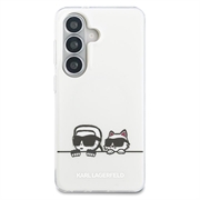 Samsung Galaxy S26+ Karl Lagerfeld IML Karl&Choupette; Peekaboo Logo magnetisk cover - hvid