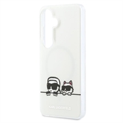 Samsung Galaxy S26+ Karl Lagerfeld IML Karl&Choupette; Peekaboo Logo magnetisk cover - hvid