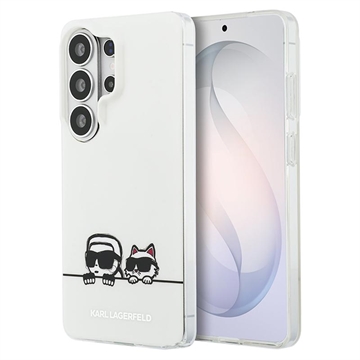 Samsung Galaxy S26 Ultra Karl Lagerfeld IML Karl/Choupette Peekaboo Logo magnetisk cover - hvid
