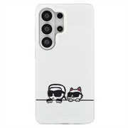 Samsung Galaxy S26 Ultra Karl Lagerfeld IML Karl&Choupette Peekaboo Logo magnetisk cover - hvid