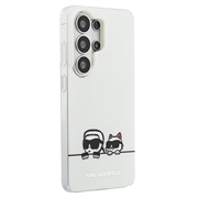 Samsung Galaxy S26 Ultra Karl Lagerfeld IML Karl&Choupette Peekaboo Logo magnetisk cover - hvid
