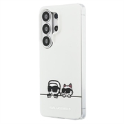 Samsung Galaxy S26 Ultra Karl Lagerfeld IML Karl&Choupette Peekaboo Logo magnetisk cover - hvid