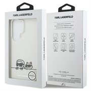 Samsung Galaxy S26 Ultra Karl Lagerfeld IML Karl&Choupette Peekaboo Logo magnetisk cover - hvid