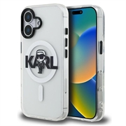 iPhone 16 Karl Lagerfeld IML Karl Sketch Logo MagSafe Cover - gennemsigtigt