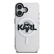 iPhone 16 Karl Lagerfeld IML Karl Sketch Logo MagSafe Cover - gennemsigtigt