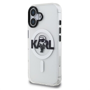 iPhone 16 Karl Lagerfeld IML Karl Sketch Logo MagSafe Cover - gennemsigtigt