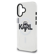 iPhone 16 Karl Lagerfeld IML Karl Sketch Logo MagSafe Cover - gennemsigtigt