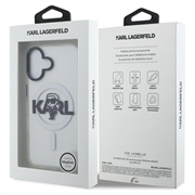 iPhone 16 Karl Lagerfeld IML Karl Sketch Logo MagSafe Cover - gennemsigtigt