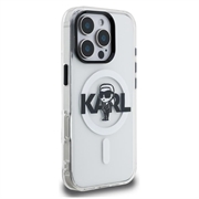 iPhone 16 Pro Max Karl Lagerfeld IML Karl Sketch Logo MagSafe Cover - gennemsigtigt