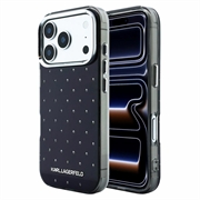 iPhone 18 Pro/17 Pro Karl Lagerfeld IML-strass overalt/galvaniseret logo hybrid cover - sort
