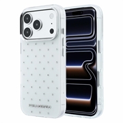 iPhone 18 Pro/17 Pro Karl Lagerfeld IML-strass overalt/galvaniseret logo hybrid cover - hvid