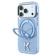 iPhone 18 Pro/17 Pro Karl Lagerfeld IML Ring Stand 360 Kameo Metal MagSafe Cover - lyseblå
