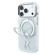 iPhone 18 Pro Max/17 Pro Max Karl Lagerfeld IML Ring Stand 360 Kameo Metal MagSafe Cover - gennemsigtigt