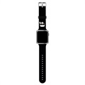 Karl Lagerfeld Ikonik Apple Watch Ultra 2/Ultra/9/8/SE (2022)/7/SE/6/5/4/3/2/1 Rem - 49mm/45mm/44mm/42mm - Sort