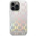 Karl Lagerfeld Iridescent Monogram iPhone 14 Pro Max Cover - Sølv
