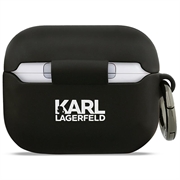 AirPods Pro 3 Karl Lagerfeld Karl & Choupette 3D silikoneetui - sort