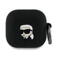 AirPods 4 Karl Lagerfeld Karl Head 3D Silikone Cover - Sort