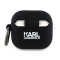AirPods 4 Karl Lagerfeld Karl Head 3D Silikone Cover - Sort