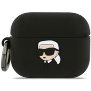 AirPods Pro 3 Karl Lagerfeld Karl Head 3D Silikone Cover - Sort