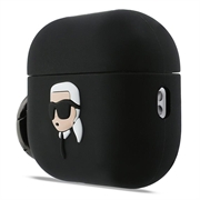 AirPods Pro 3 Karl Lagerfeld Karl Head 3D Silikone Cover - Sort