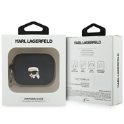AirPods Pro 3 Karl Lagerfeld Karl Head 3D Silikone Cover - Sort