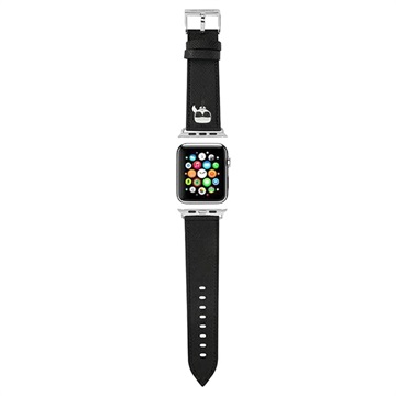 Karl Lagerfeld Karl Head Apple Watch Ultra 2/Ultra/9/8/SE (2022)/7/SE/6/5/4/3/2/1 Rem - 49mm/45mm/44mm/42mm - Sort