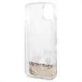 Karl Lagerfeld Liquid Glitter Karl & Choupette iPhone 14 Plus Cover - Guld