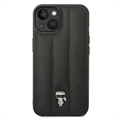 Karl Lagerfeld Quilted Puffy Ikonik Logo iPhone 14 Hybrid Cover - Sort