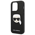 Karl Lagerfeld Saffiano Karl\'s Head iPhone 14 Pro Max Cover - Sort