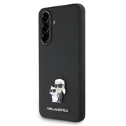 Samsung Galaxy A36 Karl Lagerfeld Saffiano Metal Karl and Choupette Cover - Sort