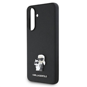 Samsung Galaxy A36 Karl Lagerfeld Saffiano Metal Karl and Choupette Cover - Sort