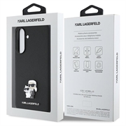 Samsung Galaxy A36 Karl Lagerfeld Saffiano Metal Karl and Choupette Cover - Sort