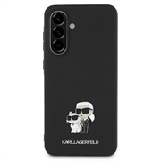 Samsung Galaxy A56 Karl Lagerfeld Saffiano Metal Karl and Choupette Cover - Sort