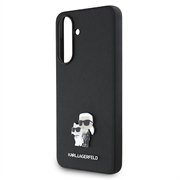 Samsung Galaxy A56 Karl Lagerfeld Saffiano Metal Karl and Choupette Cover - Sort
