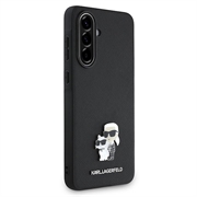 Samsung Galaxy A56 Karl Lagerfeld Saffiano Metal Karl and Choupette Cover - Sort