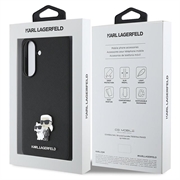 Samsung Galaxy A56 Karl Lagerfeld Saffiano Metal Karl and Choupette Cover - Sort